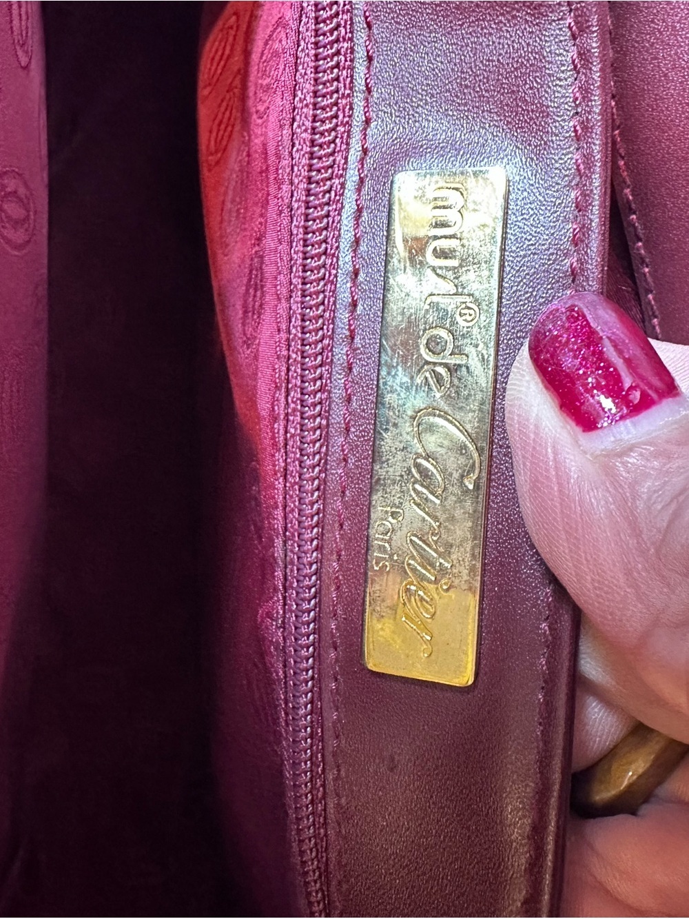 Cartier Wine Leather Shoulder / Crossbody Bag (vintage must de Cartier line) - Picture 6 of 9